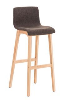 Tabouret De Bar X1 Design Moderne En Tissu Marron Piètement Stable à 4 Pieds En Bois Clair 10_0004