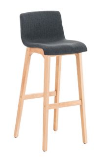 Tabouret De Bar X1 Avec Repose-pieds Structure De 4 Pieds En Bois Assise En Tissu Gris Foncé 10_00