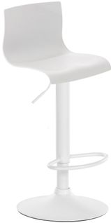 Tabouret De Bar X1 Avec Repose-pieds Pivotant Dossier Incurvé En Plastique Blanc Et Métal Blanc 10