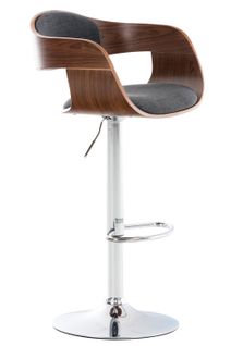 Tabouret De Bar X1 Design Scandinave En Tissu Gris Foncé Et Structure En Bois Couleur Noyer 10_000