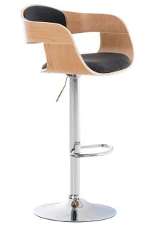 Tabouret De Bar X1 Design Scandinave En Tissu Gris Foncé Et Structure En Bois Clair 10_0005051