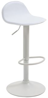 Tabouret De Bar X1 Avec Repose-pieds En Pvc Blanc Pied Trompète En Métal Blanc 10_0005074