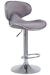 Tabouret De Bar X1 Pivotant Design Moderne En Tissu Gris Support En Métal Chromé 10_0005079