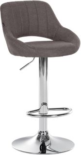 Tabouret De Bar X1 Avec Repose-pieds Pivotant Et Réglable En Tissu Gris Foncé Et Métal 10_0005219