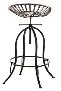 Tabouret De Bar X1 Avec Repose-pieds Circulaire Design Industriel En Métal Bronze 10_0005221