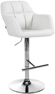 Tabouret De Bar Chaise Haute X1 Fonction Rotation 360° En Pvc Blanc Avec Coutures Décoratives Pièt