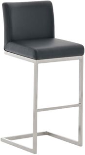Tabouret De Bar X1 Design Moderne Support En Acier Inoxydable Assise En Pvc Noir 10_0005317