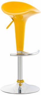 Tabouret De Bar X1 Avec Repose-pieds Assise Pivotante En Plastique Jaune Et Métal Chromé 10_000536