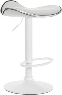 Tabouret De Bar X1 Assise Ergonomique En Pvc Blanc Pied En Trompette En Métal Blanc 10_0005387
