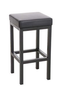 Tabouret De Bar X1 Avec Repose-pieds Design Simple Hauteur D'assise 80 Cm En Pvc Noir