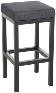 Tabouret De Bar X1 Avec Repose-pieds Design Simple Hauteur D'assise 85 Cm En Tissu Gris Foncé