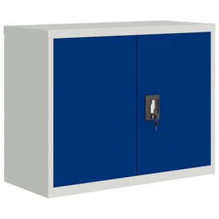 Caissons à Tiroirs Meuble De Bureau Portes Verrouillables 90 X 40 X 70 Cm En Acier Gris Clair