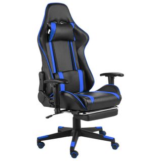 Fauteuil De Bureau Chaise Gaming Sur Roulettes Dossier Inclinable Pivotante Avec Repose-pieds