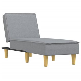 Méridienne Chaise Longue Pour Intérieur Trois Positions Convertibles En Tissu Gris Clair Dec026173