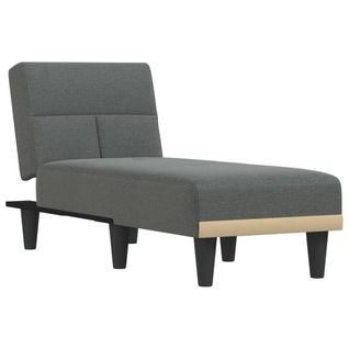 Méridienne Chaise Longue Pour Intérieur Trois Positions Convertibles En Tissu Gris Foncé Dec026180