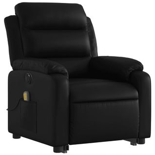Fauteuil De Relaxation Fonction Massage Et Inclinable Levage Électrique En Pvc Noir Dec027798