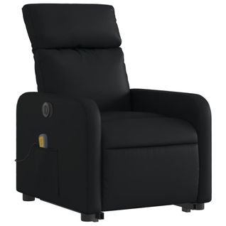 Fauteuil De Relaxation Fonction Massage Et Inclinable Levage Électrique En Pvc Noir Dec027800