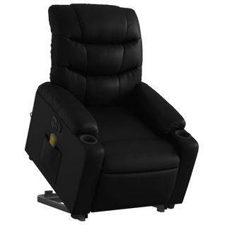 Fauteuil De Relaxation Fonction Massage Et Inclinable Fonction De Levage Électrique En Pvc Noir