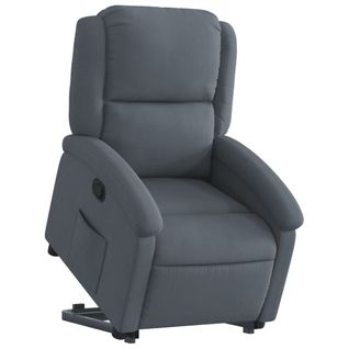 Fauteuil Relax TV Rembourrage Confortable Fonction De Levage Électrique En Velours Gris Foncé Dec0