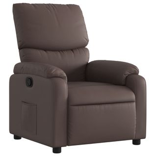 Fauteuil Relax TV Rembourrage Confortable Fonction D'inclinaison Manuelle En Pvc Marron Dec028026