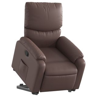 Fauteuil Relax TV Rembourrage Confortable Fonction De Levage Électrique En Pvc Marron Dec028031