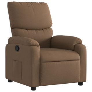 Fauteuil Relax TV Rembourrage Confortable Fonction D'inclinaison Manuelle En Tissu Marron Dec02805