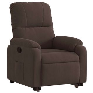 Fauteuil Relax TV Rembourrage Confortable Fonction De Levage Électrique En Tissu Microfibre Marron