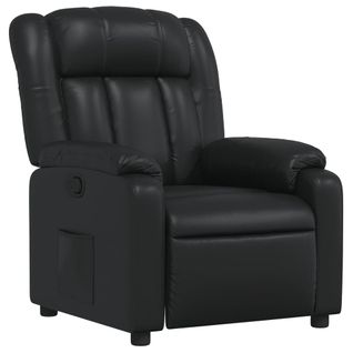 Fauteuil Relax TV Rembourrage Confortable Fonction D'inclinaison Manuelle En Pvc Noir Dec028078