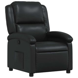 Fauteuil Relax TV Rembourrage Confortable Fonction D'inclinaison Manuelle En Pvc Noir Dec028080