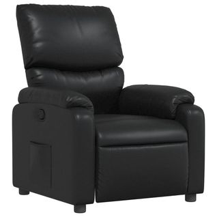 Fauteuil Relax TV Rembourrage Confortable Fonction D'inclinaison Manuelle En Pvc Noir Dec028081