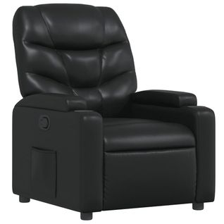 Fauteuil Relax TV Rembourrage Confortable Fonction D'inclinaison Manuelle En Pvc Noir Dec028086