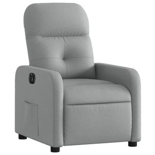 Fauteuil Relax TV Fonction D'inclinaison Électrique Très Confortable En Tissu Gris Clair Dec028328