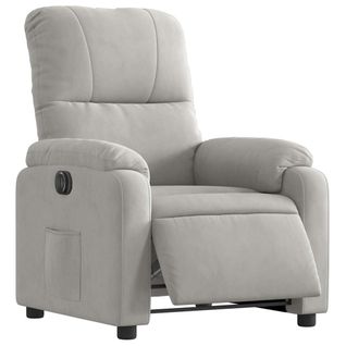 Fauteuil Relax TV Fonction D'inclinaison Électrique Très Confortable En Tissu Microfibre Gris Dec0