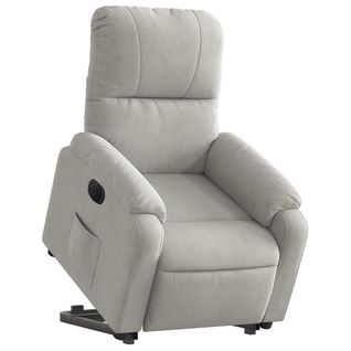 Fauteuil Relax TV Fonction De Levage Électrique Très Confortable En Tissu Microfibre Gris Dec02833