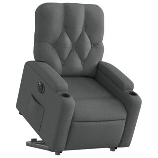 Fauteuil Relax TV Fonction De Levage Électrique Très Confortable En Tissu Gris Foncé Dec028343