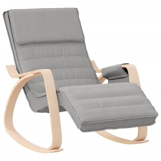 Fauteuil Relax TV Rembourré Pour Salon En Tissu Gris Dec028955