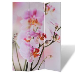 Paravent Séparateur De Pièce Cloison Pliable 120 X 170 Cm Motif Fleur Multicolore Dec031166