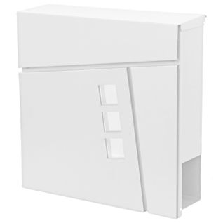 Boîte Aux Lettres Murale Compartiment à Journaux Revêtement Par Poudre Blanc 04_0005900