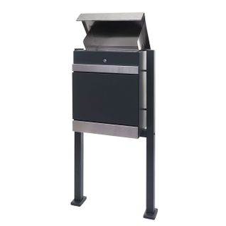 Boîte à Colis Sur Pieds En Acier Inoxydable Anthracite 120x59x36 Cm 04_0005909