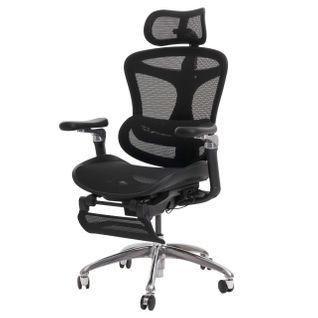 Fauteuil De Bureau Pivotant Support Lombaire Ergonomique Avec Repose-pieds Rabattable Et Accoudoir