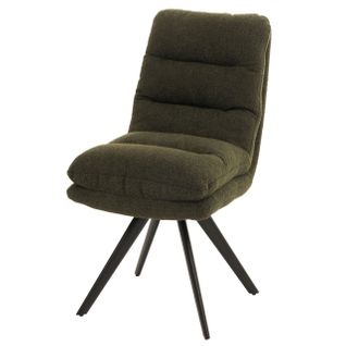 Chaise De Salle à Manger Pivotante En Tissu Bouclé Vert Extra Confortable 04_0006289