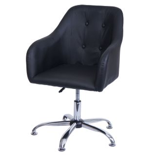 Chaise De Salle à Manger Fauteuil De Bureau Avec Accoudoir Siège Rotatif Réglable En Hauteur Métal