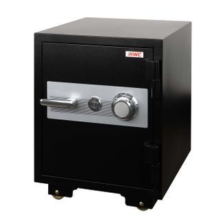 Coffre-fort Ignifuge Double Sécurité Serrure Et Code 60x46x47 Cm 39l Métal Noir 04_0006469