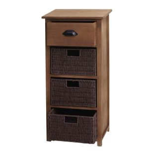 Commode Avec Tiroir Et 3 Paniers De Rangement 83x40x29 Cm Marron Foncé 04_0006506