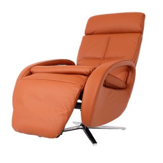 Fauteuil De Relaxation Fauteuil TV Avec Accoudoirs Fonction Inclinable Rotatif En Cuir Marron Terr