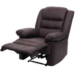 Fauteuil TV Inclinable Large Et Confortable En Cuir Et Pvc Marron 101x87x100 Cm 04_0006883