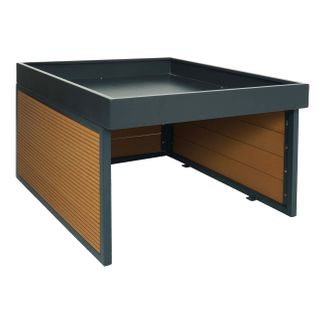 Abri Pour Robot Tondeuse Avec Bac à Plantes 40x60x73 Cm Fer Et Plastique Aspect Chêne 04_0006943