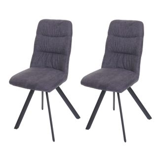 Lot De 2 Chaises De Salle à Manger Confortable Pivotante En Velours Anthracite Cadre En Acier 04_0