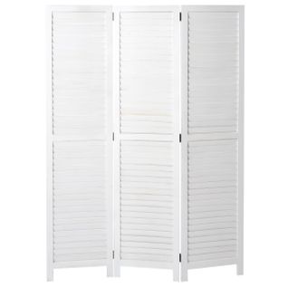 Paravent Séparaeur De Pièce 3 Panneaux Aspect Vintage Blanc 170 X 120 Cm 04_0008028