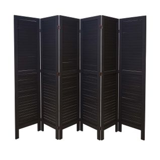 Paravent Cloison Brise-vue 6 Panneaux Aspect Vieilli 170 X 240 Cm En Bois Anthracite 04_0008053
